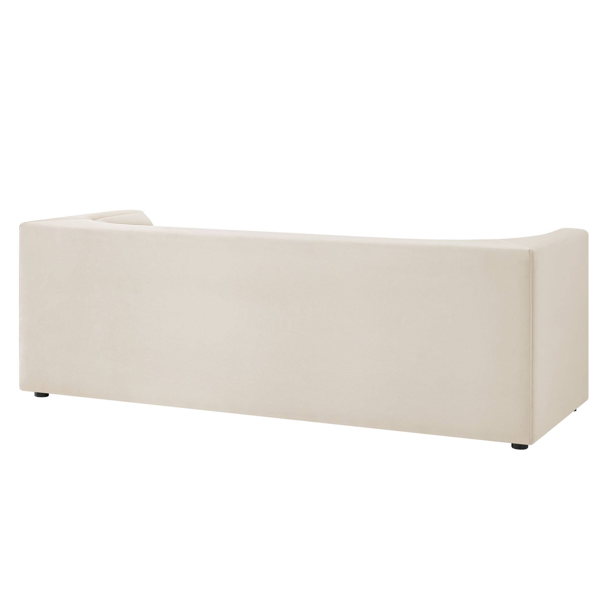 Alt View 4. Modway - Hilda 86" Curved Back Performance Velvet Sofa by Modway - Alabaster.