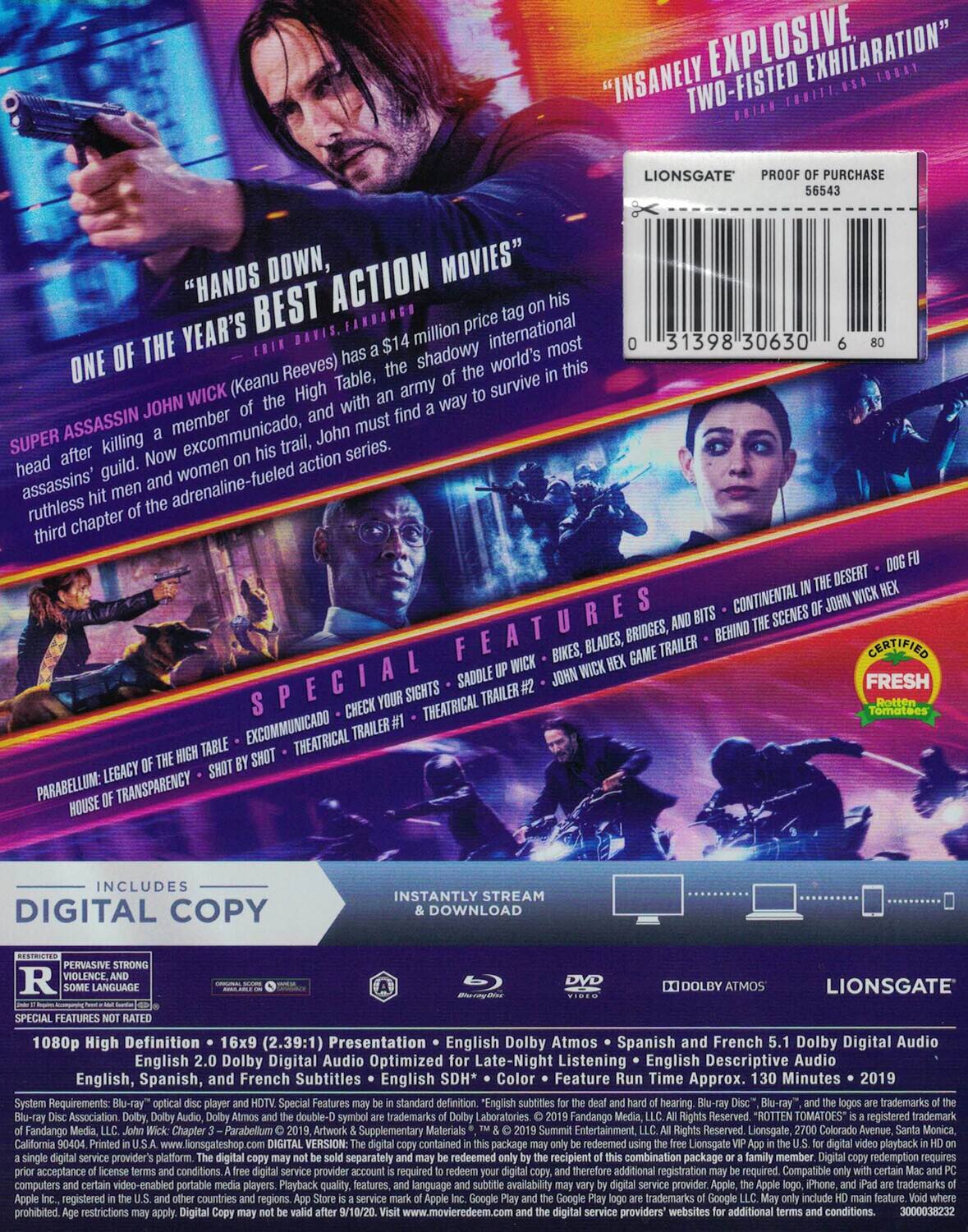 Alt View 1. John Wick: Chapter 3--Parabellum   - BLU-RAY.