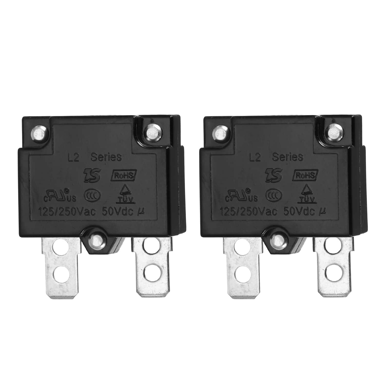Unique Bargains - 2pcs 14A Push Button Circuit Breaker, 125/250V AC,50V DC, Automatic Reset Thermal Overload Protector for Industrial - Black price history on PriceWatchPro