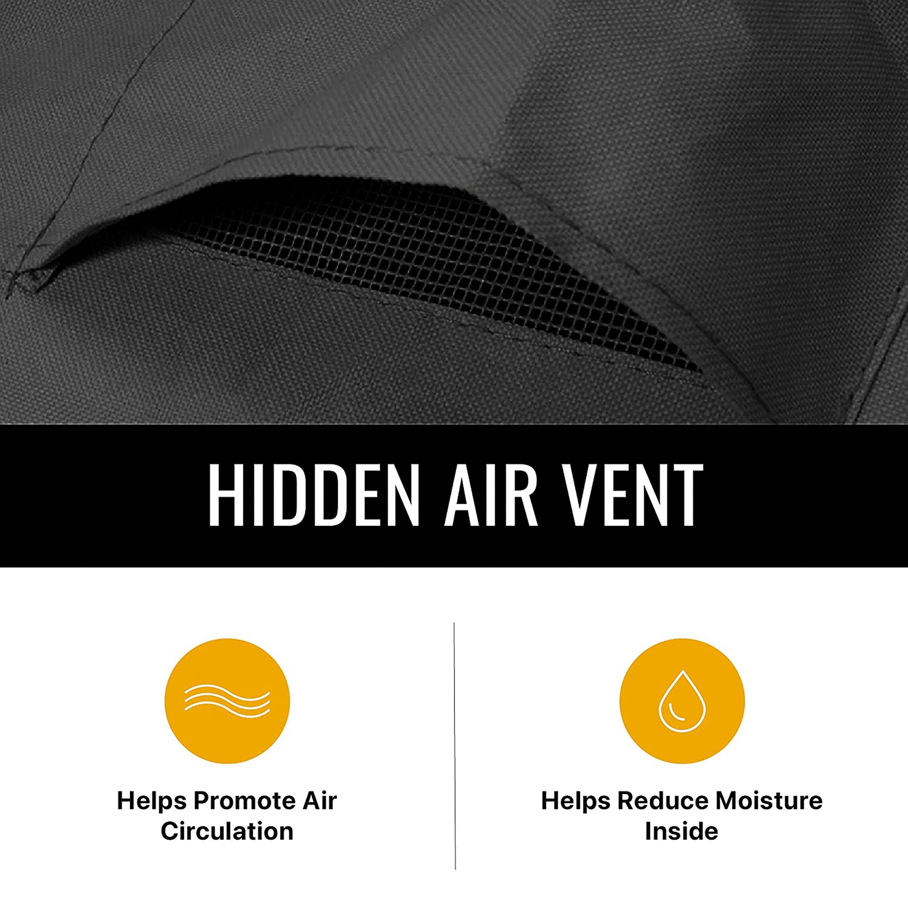 HIDDEN AIR VENT

- Helps Promote Air Circulation
- Helps Reduce Moisture Inside