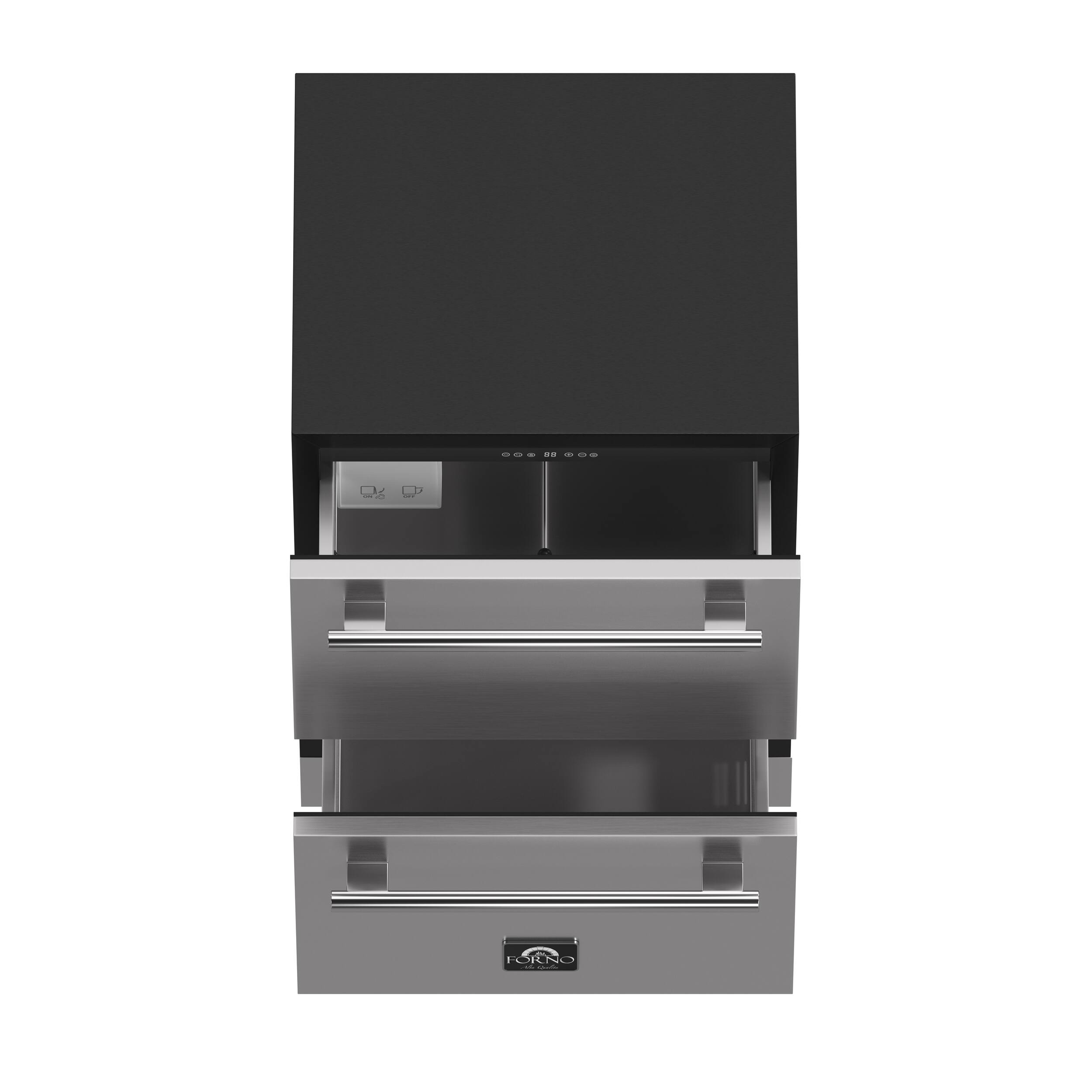 Alt View 6. Forno Appliances - Cosenza 24" Built-In Indoor/Outdoor Drawer Freezer with Ice Maker - Stainless steel.