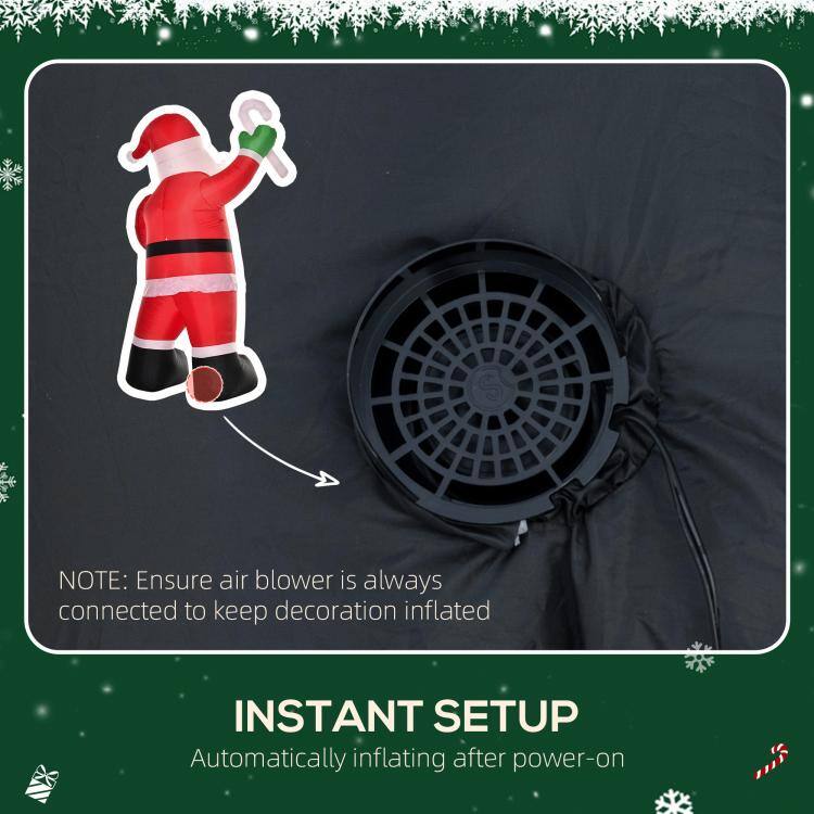 NOTE: Ensure air blower is always connected to keep decoration inflated

INSTANT SETUP
Automatically inflating after power-on