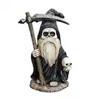 Front. OrnamentallyYou - Grim Reaper Gnome Figurine 7", Gothic Occult Statue Yard Decoration - Black.