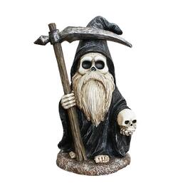 OrnamentallyYou - Grim Reaper Gnome Figurine 7", Gothic Occult Statue Yard Decoration - Black