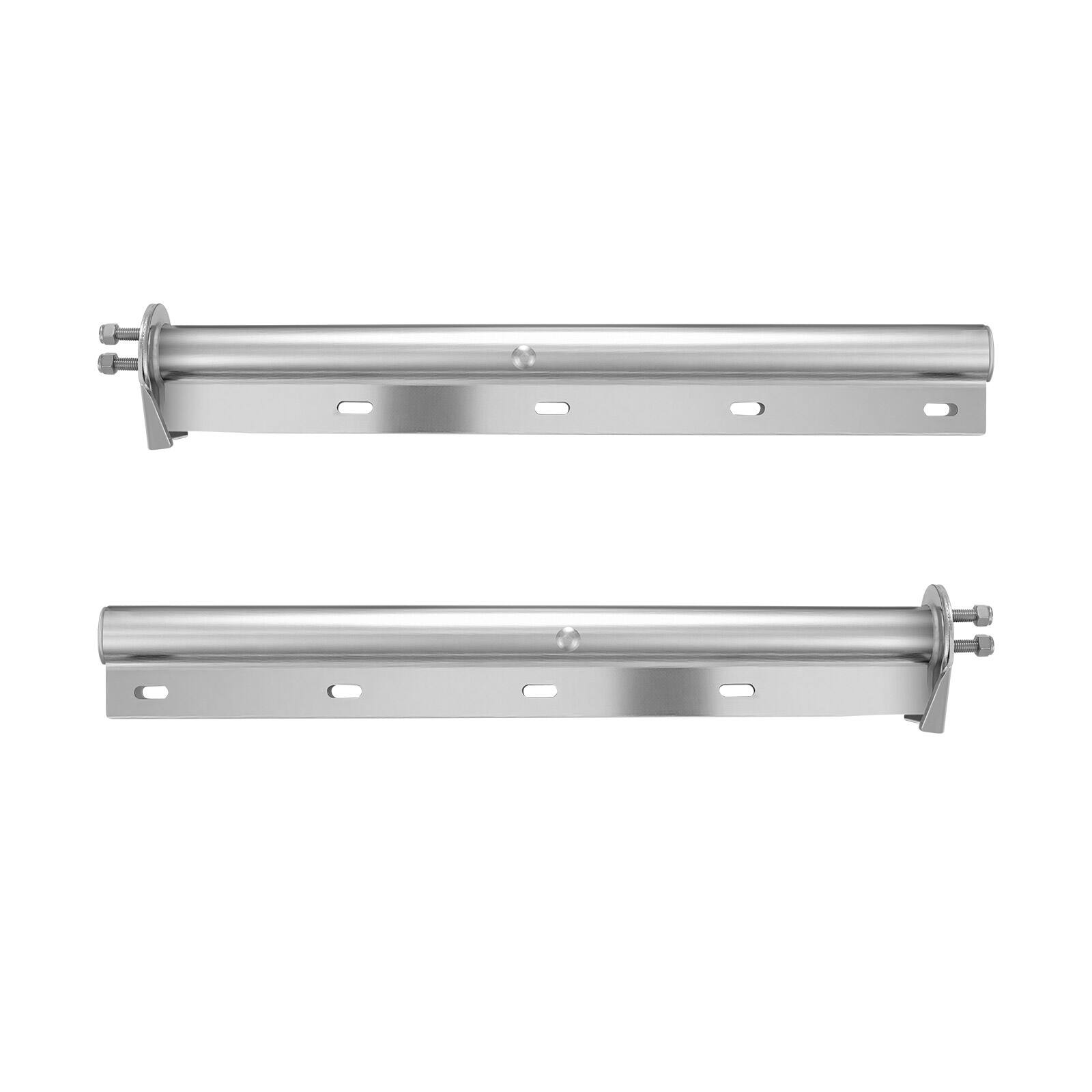Alt View 5. VEVOR - Chrome Straight Spring Loaded Mud Flap Hangers, 1-1/8" Bolt Spacing Mudflap Hangers for Semi Trucks - Silver.