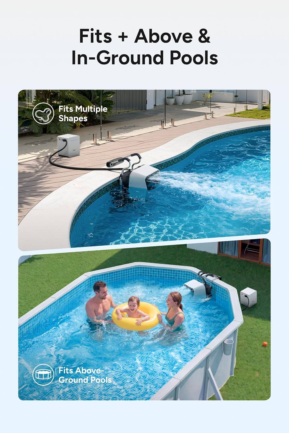 Fits + Above & In-Ground Pools

Fits Multiple Shapes

Fits Above-Ground Pools