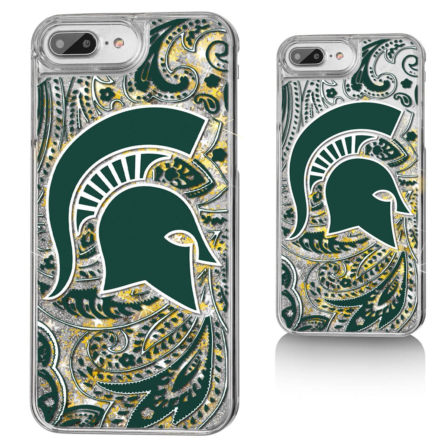 Keyscaper - NCAA - Michigan State Spartans iPhone Glitter Paisley Design Case - 16 Pro - Multicolor