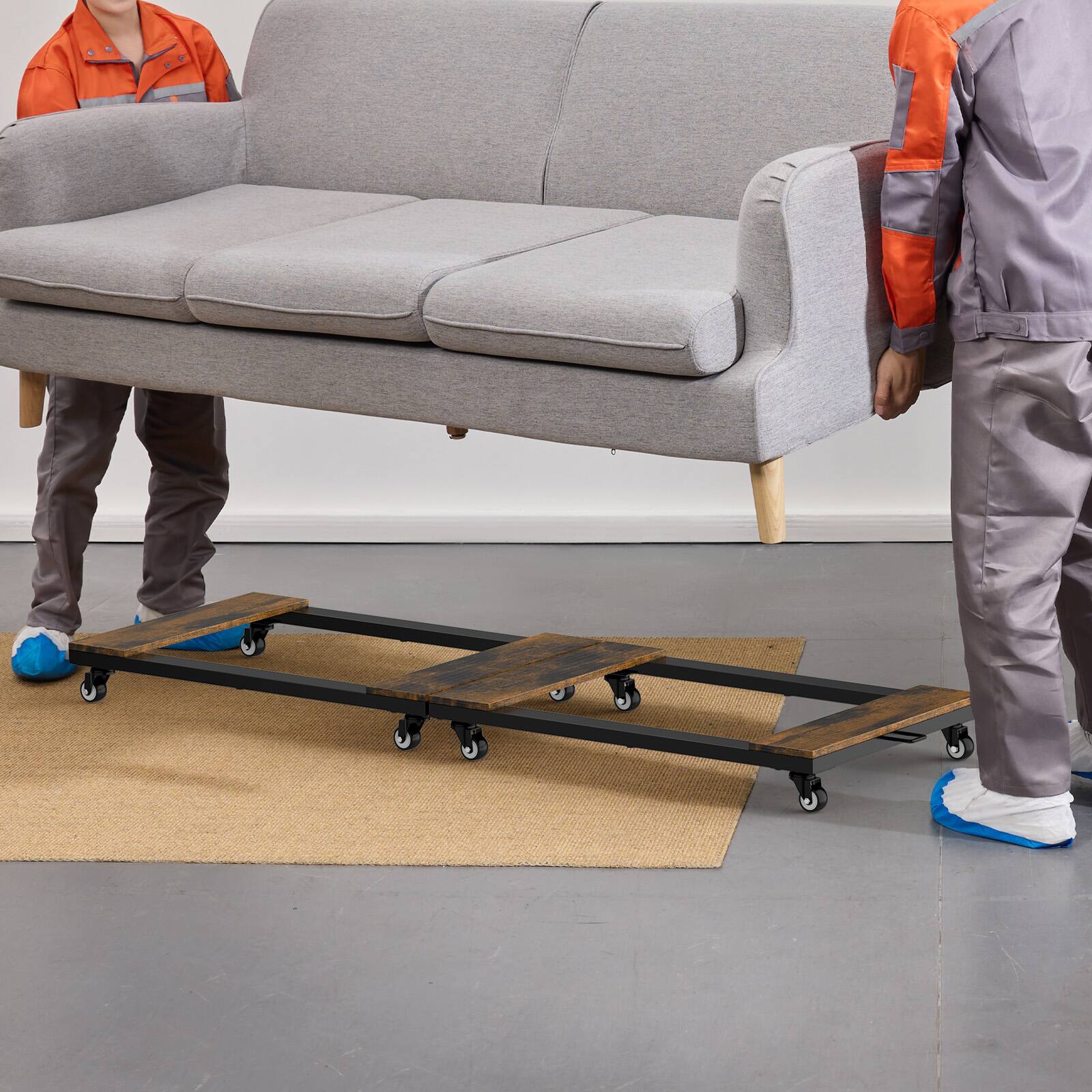 Alt View 2. Oumilen - Heavy-Duty Furniture Moving Dolly, 2-Pack Brown Wood Base - Brown.