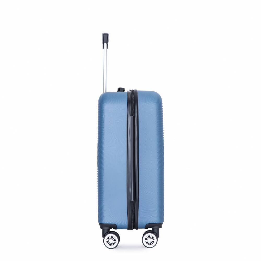 Alt View 4. Ropilly - Ropilly 4 Piece Hard Shell Luggage Set Blue Luggage Set with Spinner Wheels 14 Inch Cosmetic Train Case - Blue.