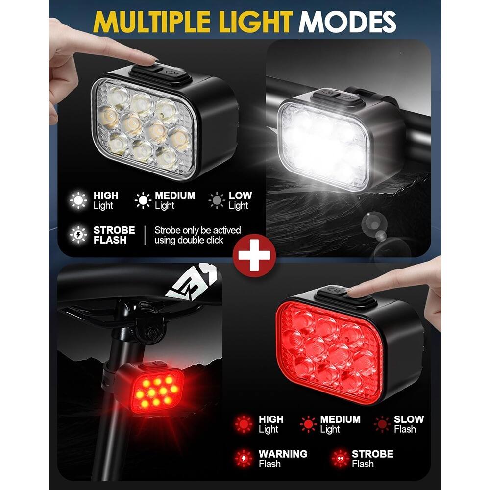 **MULTIPLE LIGHT MODES**

- HIGH Light
- MEDIUM Light
- LOW Light
- STROBE FLASH
  - Strobe only be activated using double click

- HIGH Light
- MEDIUM Light
- SLOW Flash
- WARNING Flash
- STROBE Flash