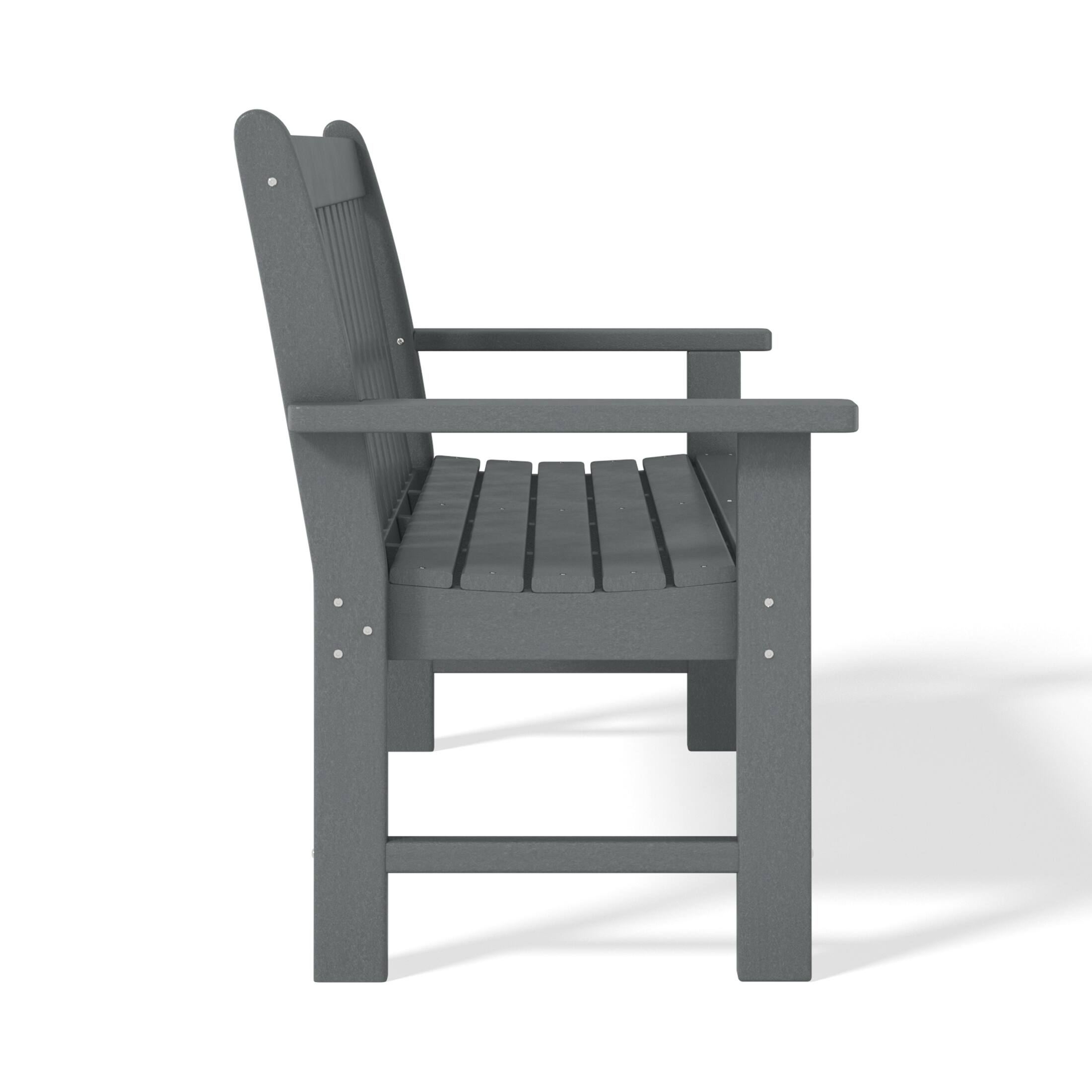 Back. WestinTrends - WestinTrends Malibu Outdoor 2-Person All-Weather HDPE Front Porch Garden Bench - Gray.