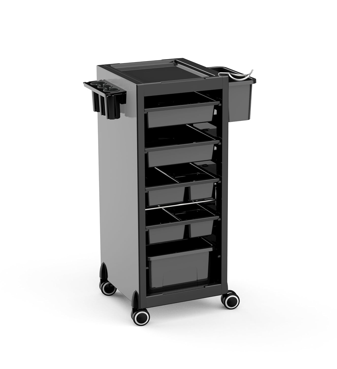 Angle. Winado - Barber Cart 6 Layers Storage Cart Hair Rolling Cart Salon Trolley Station for Barber Shops, Beauty Salons, Spas - Black.