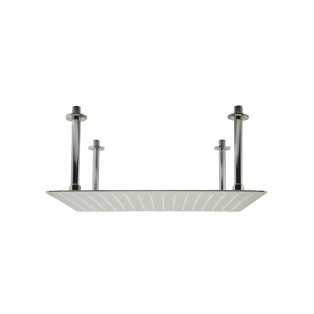 Angle. Alfi - 20" Square Brushed Solid Stainless Steel Ultra Thin Rain Shower Head - Stainless Steel.