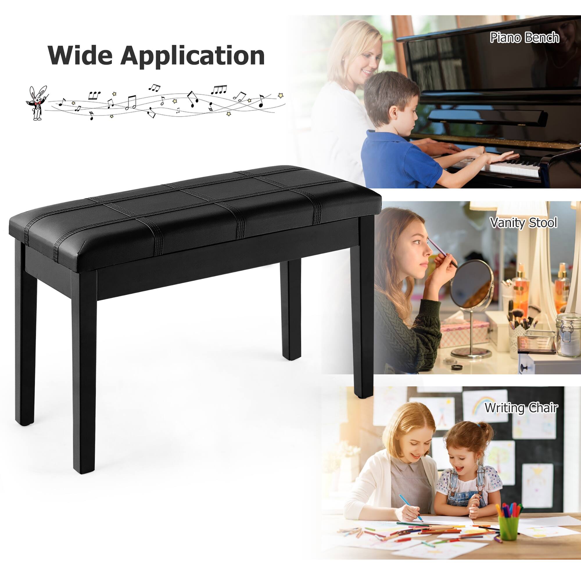 Wide Application  
- Piano Bench  
- Vanity Stool  
- Writing Chair