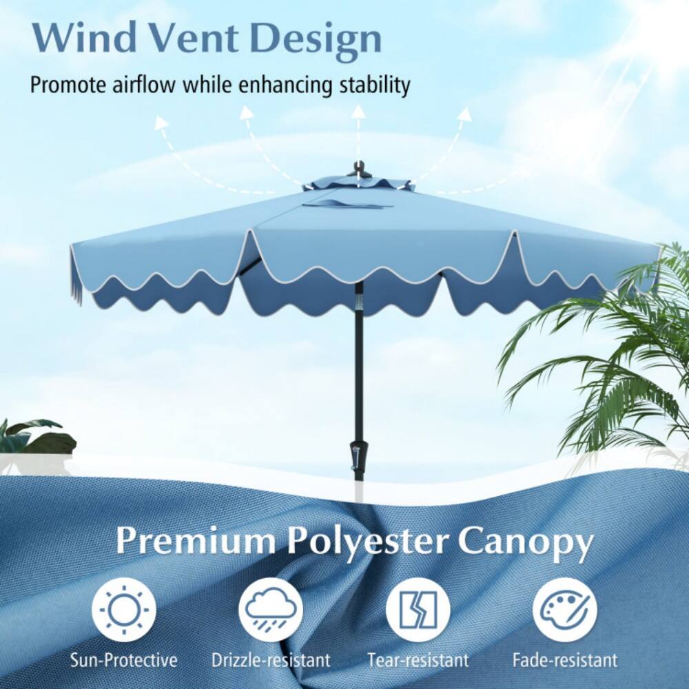 Wind Vent Design  
Promote airflow while enhancing stability  

Premium Polyester Canopy  
Sun-Protective  
Drizzle-resistant  
Tear-resistant  
Fade-resistant