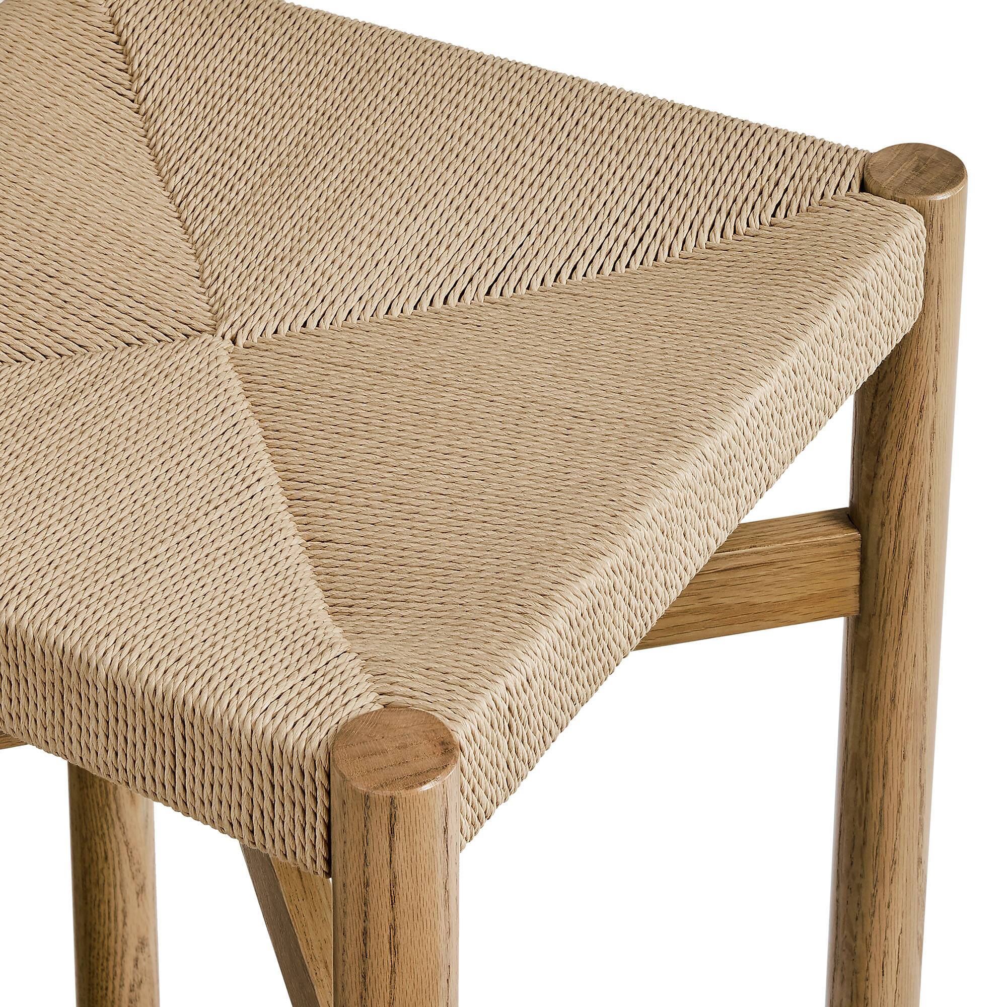 Alt View 6. Modway - Alvia Oak Wood Counter Stools With Woven Seats Set of 2 by Modway - Weathered Oak.