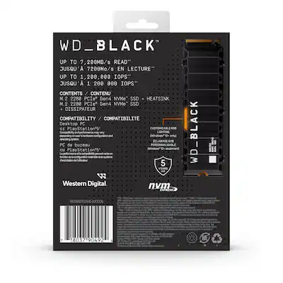 Western Digital WD_BLACK SN850 1TB NVMe Built-in solid state drive PCIe 4.0 Gen4 500GB SSD, up to 7000 MB/s M.2 2280 for PS5 2TB Western Digital WD_BLACK SN850 1TB NVMe Built-in solid state drive PCIe 4.0 Gen4 500GB SSD, up to 7000 MB/s M.2 2280 for PS5 2TB
