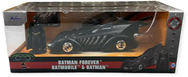 Jada 8+ DIE CAST FIGURE 1 M TM BATMAN FOREVER TM BATMOBILE & BATMAN DC