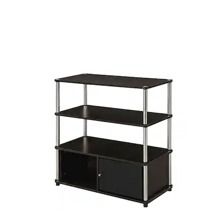 Front. FurniFact - TV stand in sleek design with ample storage and sturdy build - Brown.