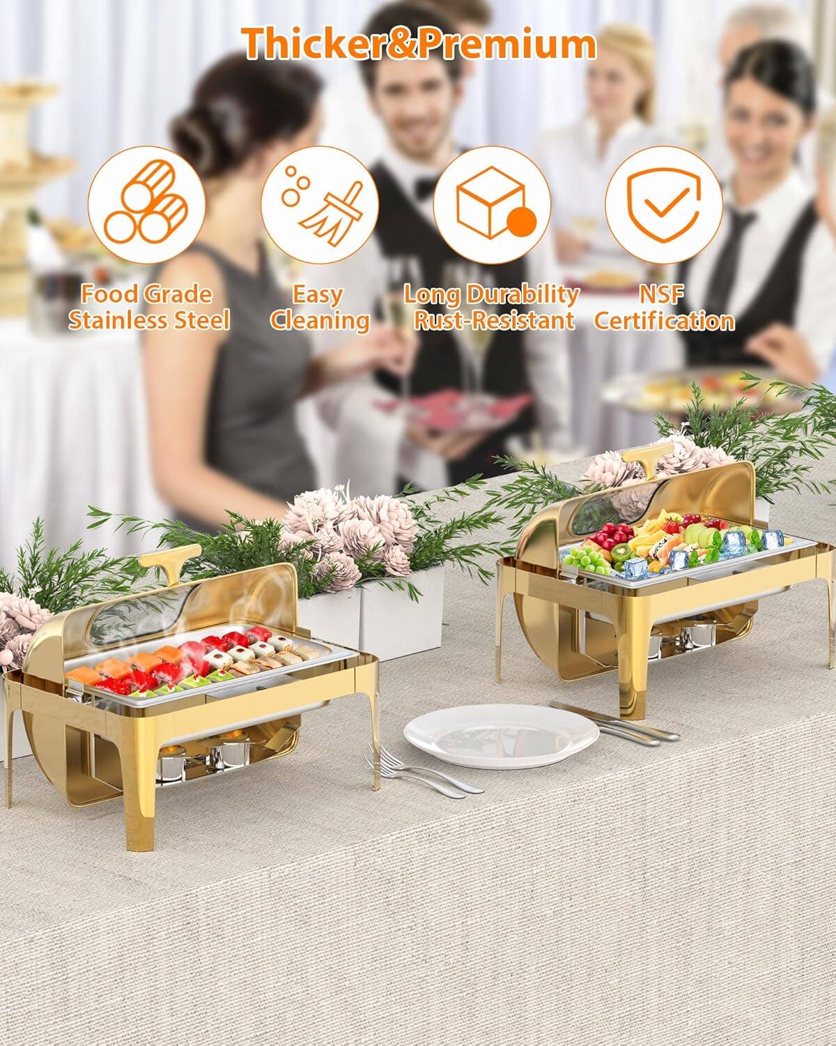 Thicker & Premium  
Food Grade Stainless Steel  
Easy Cleaning  
Long Durability  
Rust-Resistant  
NSF Certification