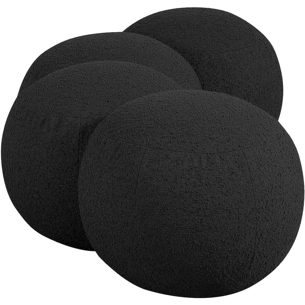 Alt View 4. Meridian Furniture - Apollo Black Boucle Fabric Bench - Black.