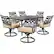 Front. Hanover - Montclair 7-Piece Dining Set with 6 Swivel Rockers and a 40" x 67" Dining Table - Tan/Brown.