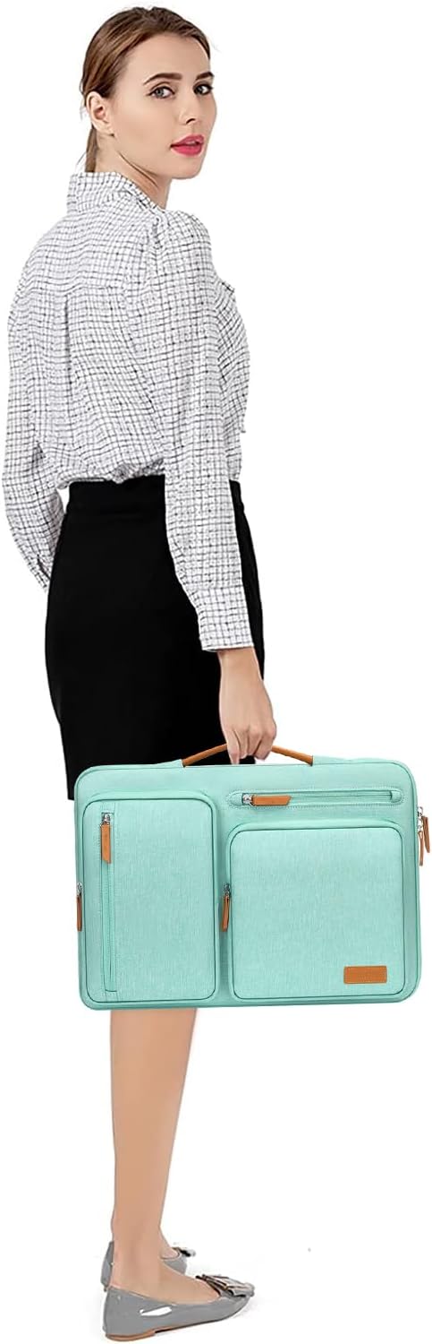 Alt View 2. mosiso - 360 Protective Laptop Handbag Sleeve 13-13.3 inch for MacBook Air/Pro 13 / Pro 14 HP Dell Acer ASUS - Aqua Green.