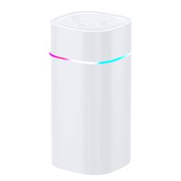 Cluzine - 600ml Humidifier with LED Light, Dual Nozzle, USB Powered, Quiet for Bedroom Office