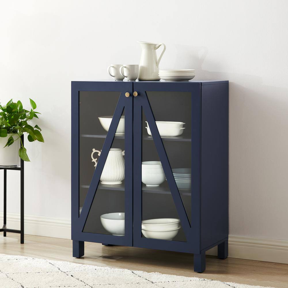 Alt View 8. Crosley Furniture - Cassai Stackable Kitchen Storage Pantry - Navy.