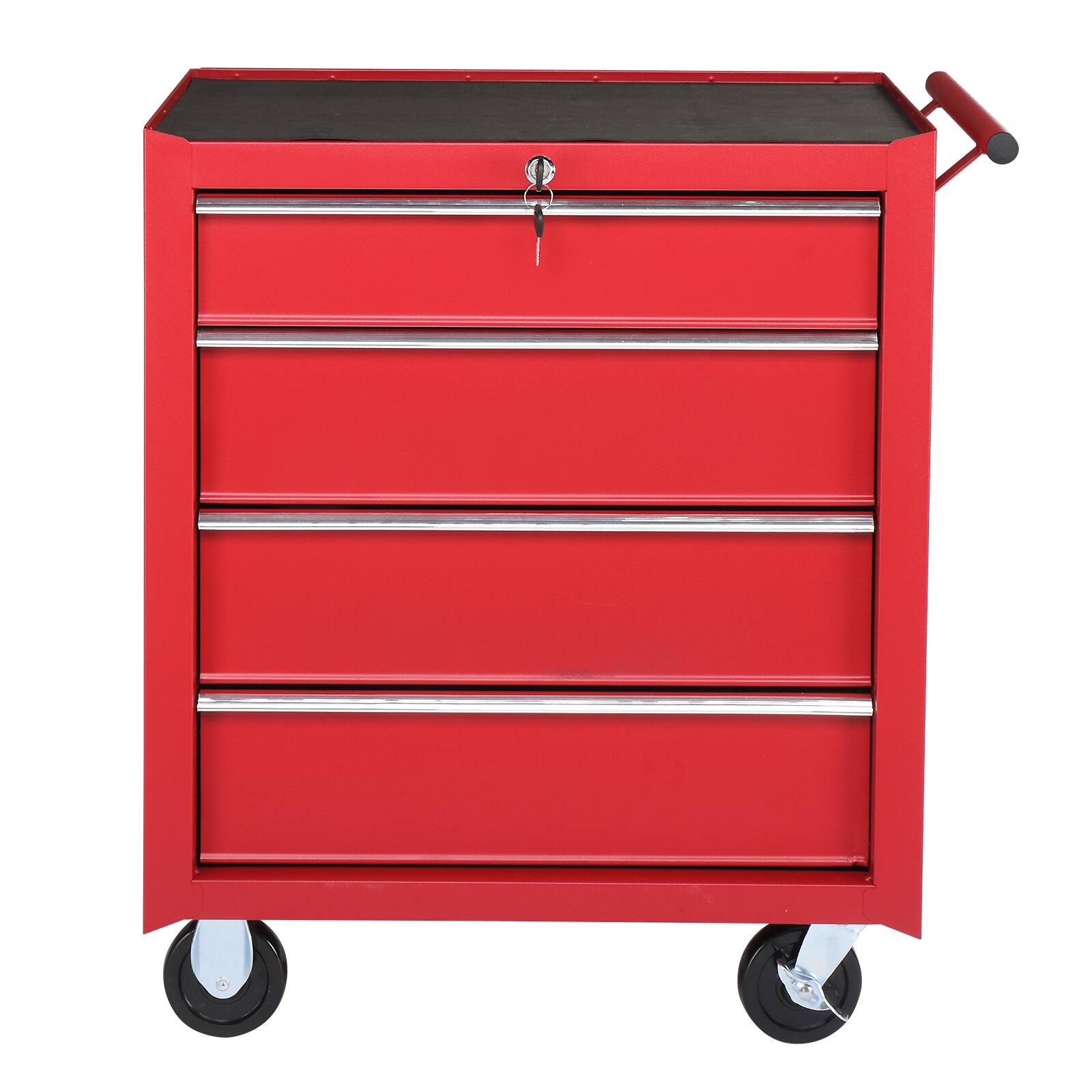 Back. Winado - 4-Drawer Rolling Tool Chest with Lock&Key & Drawer Liners Tool Storage Cabinet - Red.