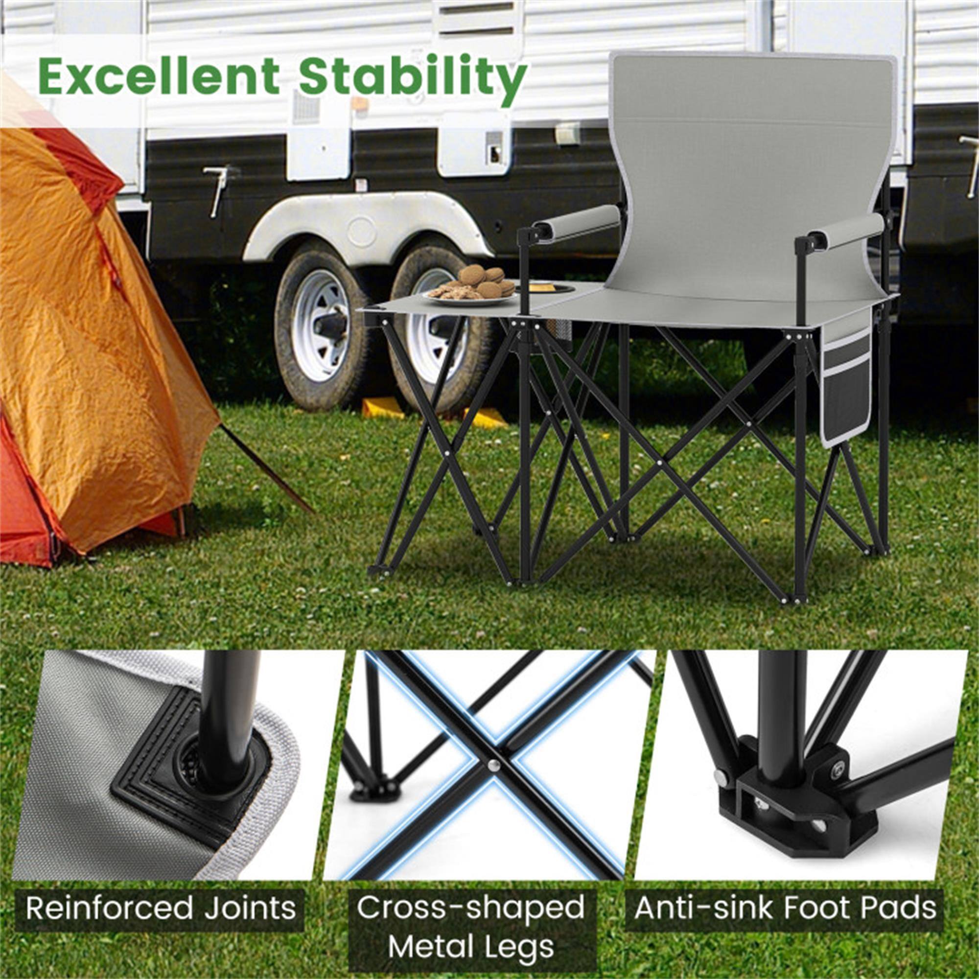 Excellent Stability

- Reinforced Joints
- Cross-shaped Metal Legs
- Anti-sink Foot Pads