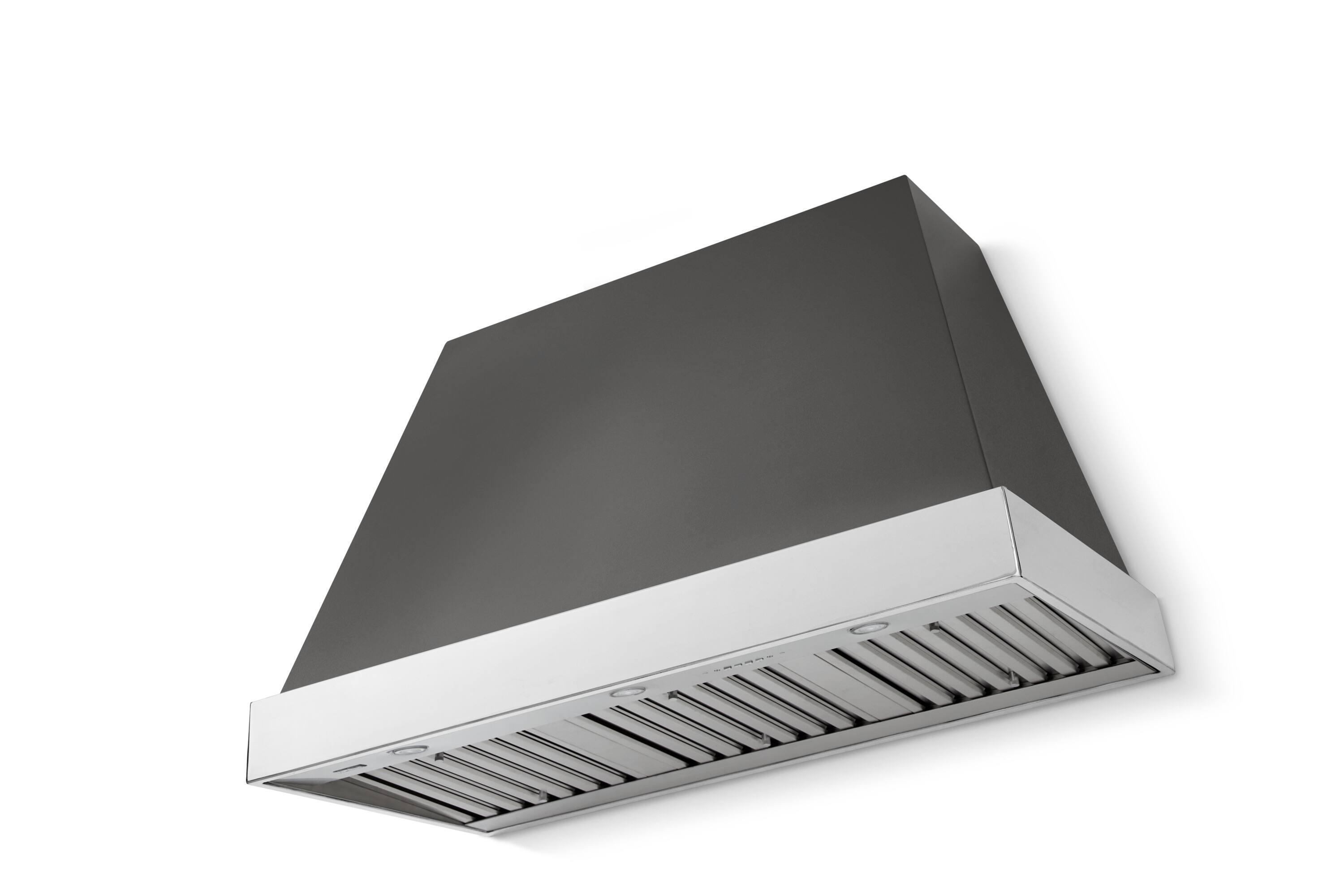 Front. AGA - AGA Euclid 48 x 30 Hood 1200 CFM_Slate_ w. Polished Chrome Trim - Slate.