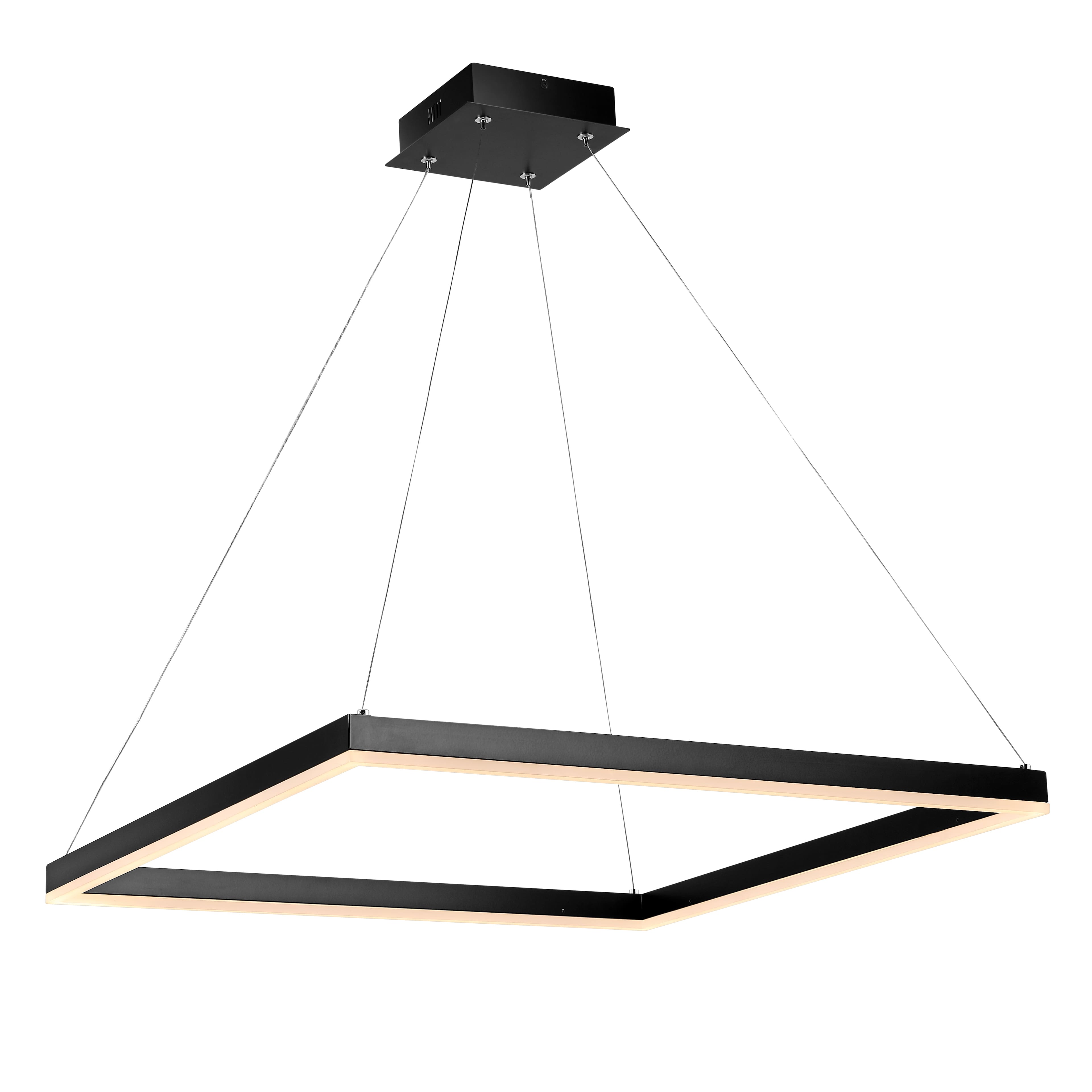 "Jonathan Y - Nero 23.63"" Square Contemporary Modern Metal Integrated LED Pendant Light - Black" price history on PriceWatchPro