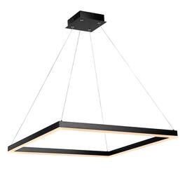Jonathan Y - Nero 23.63" Square Contemporary Modern Metal Integrated LED Pendant Light - Black