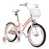 Front. Costway - Costway 18 Inch Kid Bike 95% Pre-Assembled Girls Bicycle with Training Wheels & Basket Age 6-9 Years Old - Pink.