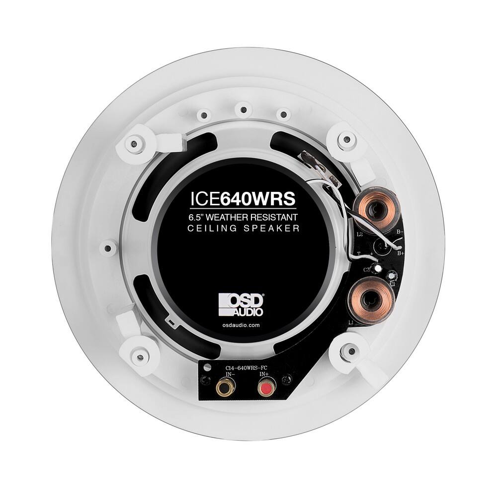 ICE640WRS 6.5" WEATHER RESISTANT CEILING SPEAKER

12
B-
T
+
B+
C3
KOSD AUDIO osdaudio.com
a
C14-640WRS-FC IN- IN+