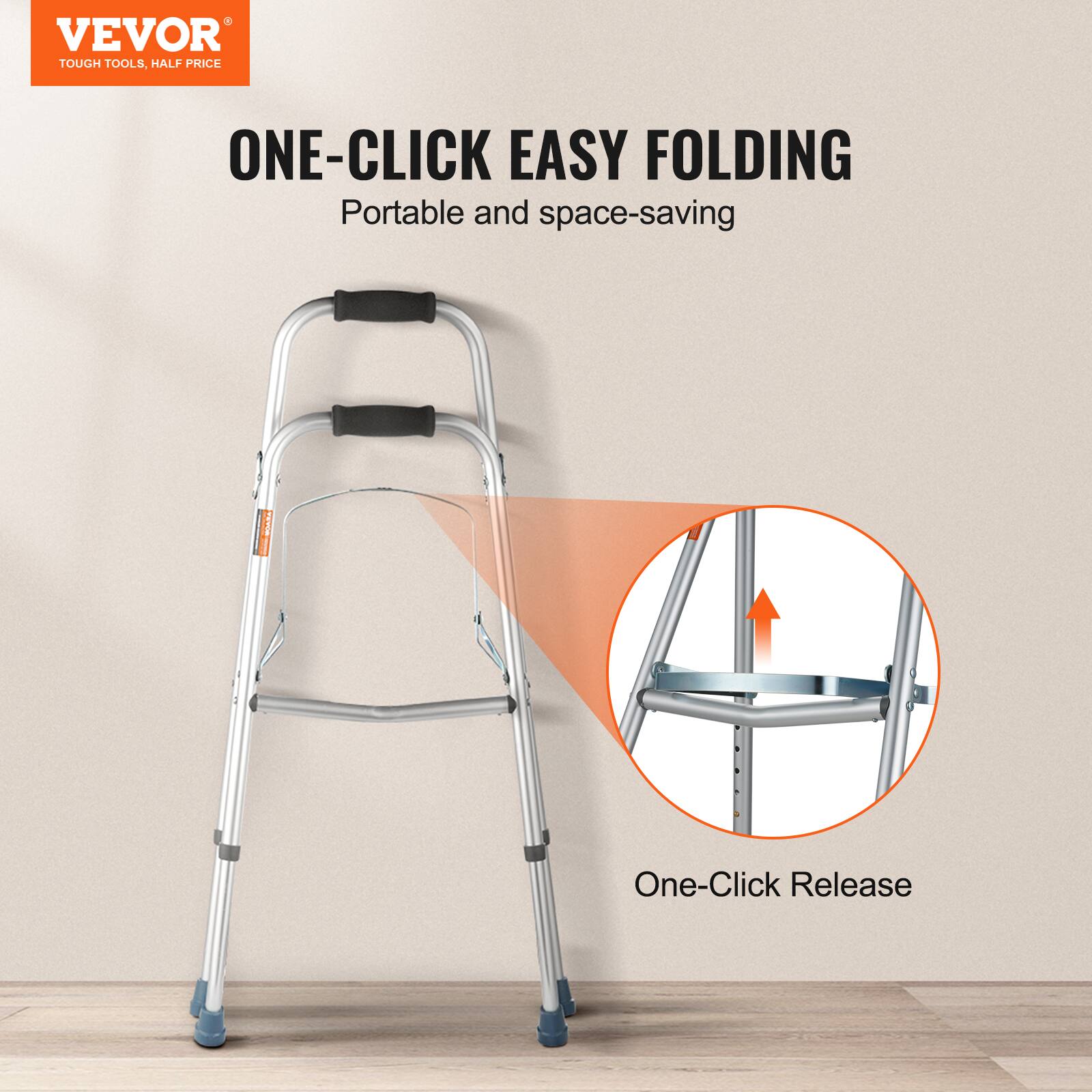 VEVOR Folding Hemi Walker, One Arm Folding Walker for