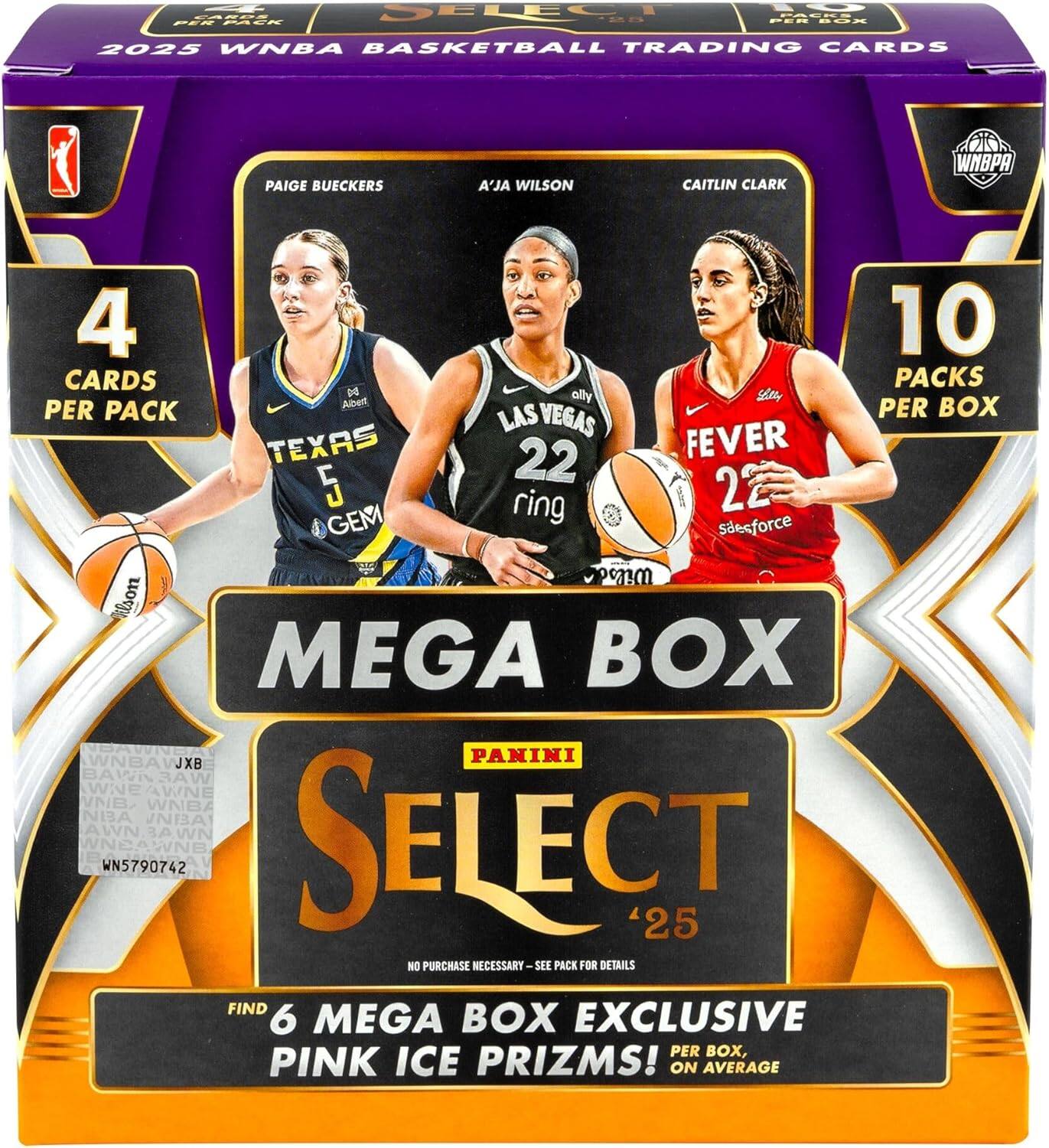 FAEU-SELEC T8D FERPEK -- d 2025 WNBA BASKETBALL TRADING CARDS PAIGE BUECKERS A'JA WILSON CAITLIN CLARK WNBPA 4 10 CARDS PACKS PER A BOX PACK LAS VEGAS TEXAS 22 FEVER 5 22 GEM ring Salesforce Wils lson MEGA BOX WNBAWXB JXB PANINI BAWIN 3AW WNE WNE VNB WNBA NBA NBA AWN BAWN WNEAWNB WN5790742 SELECT '25 NO PURCHASE NECESSARY-SEE SEE PACK FOR DETAILS FIND 6 MEGA BOX EXCLUSIVE PER BOX, PINK ICE PRIZMS! ON AVERAGE