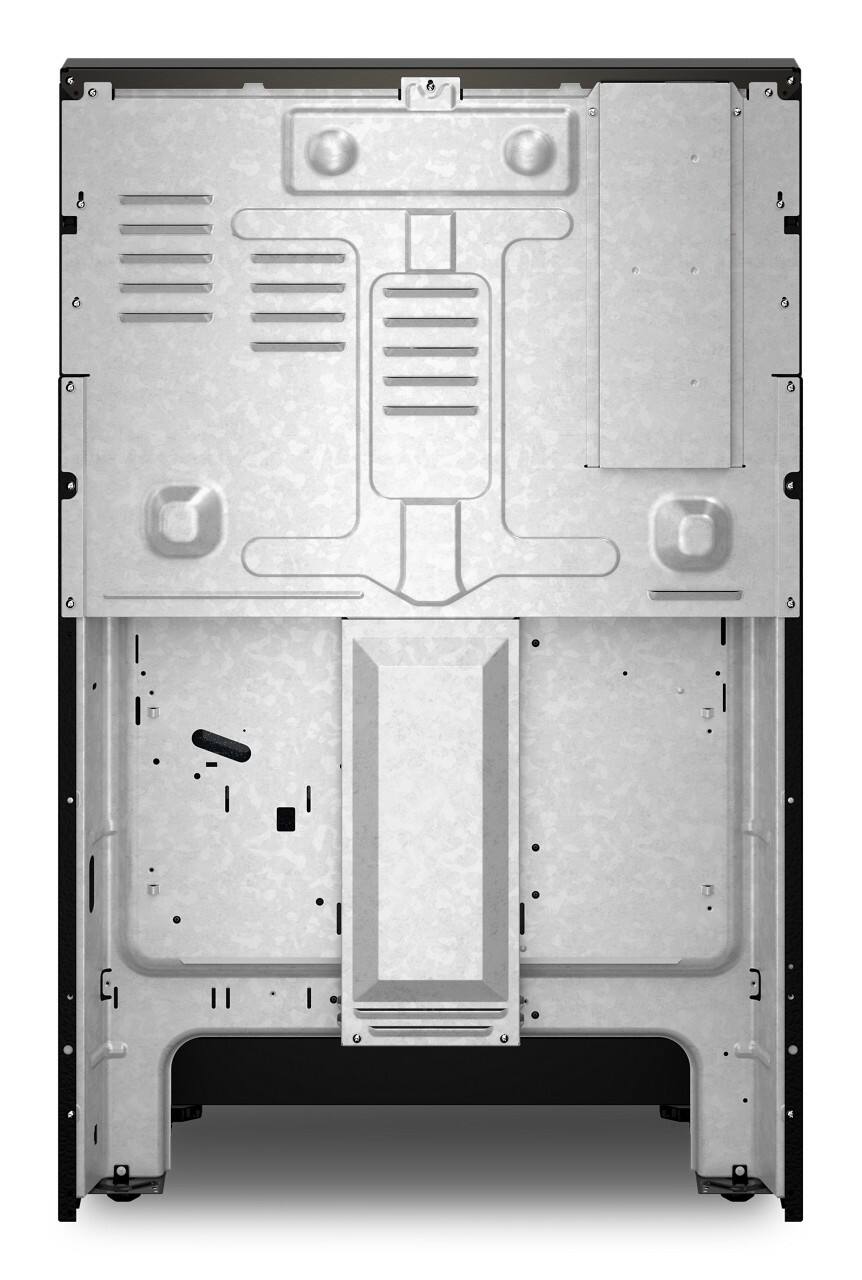 Back. Whirlpool - 5.3 Cu. Ft. Freestanding Electric Range with Air Cooking Technology and Steam Clean - Black Stainless.