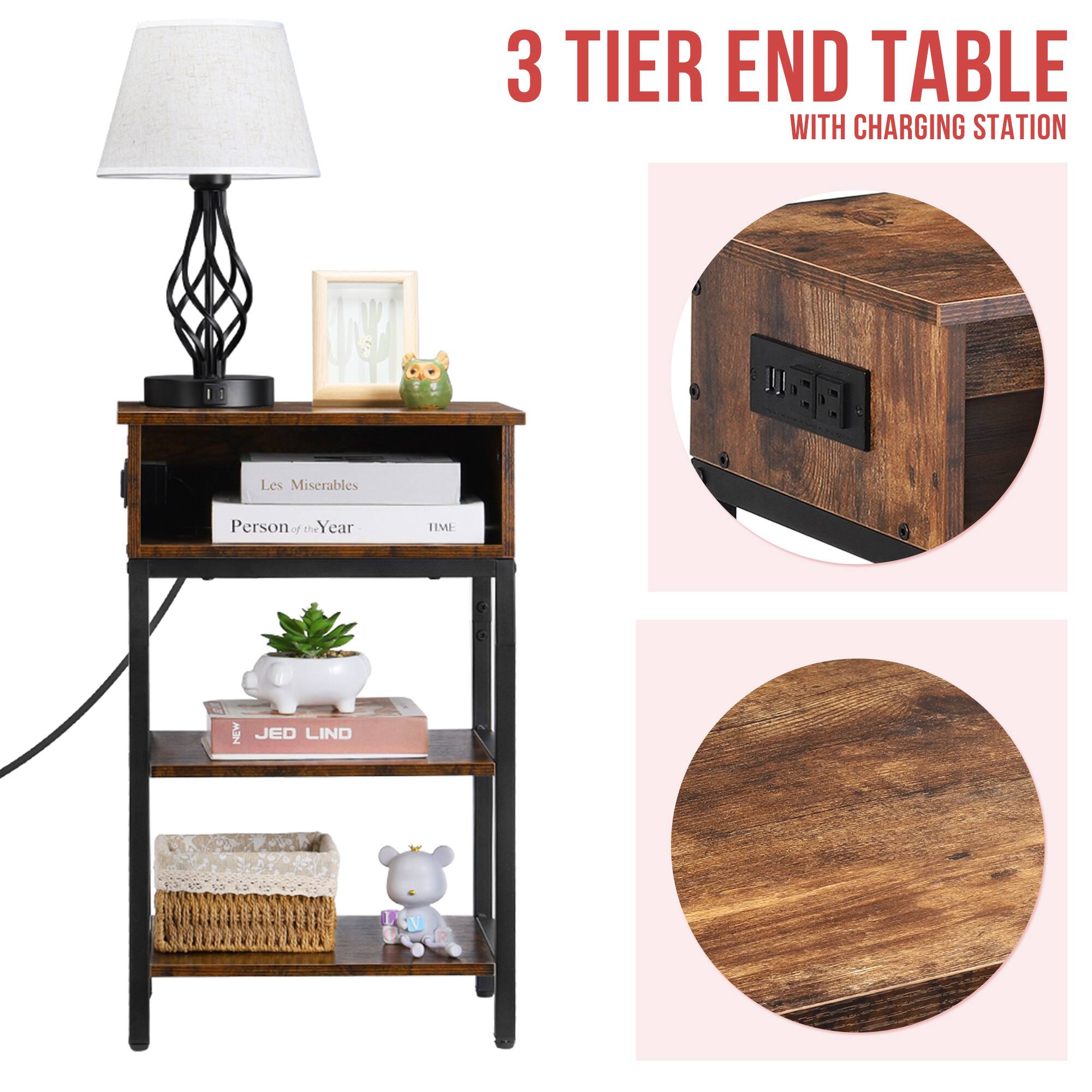 3 TIER END TABLE WITH CHARGING STATION

Les Miserables  
Person of the Year  
TIME  

JED LIND