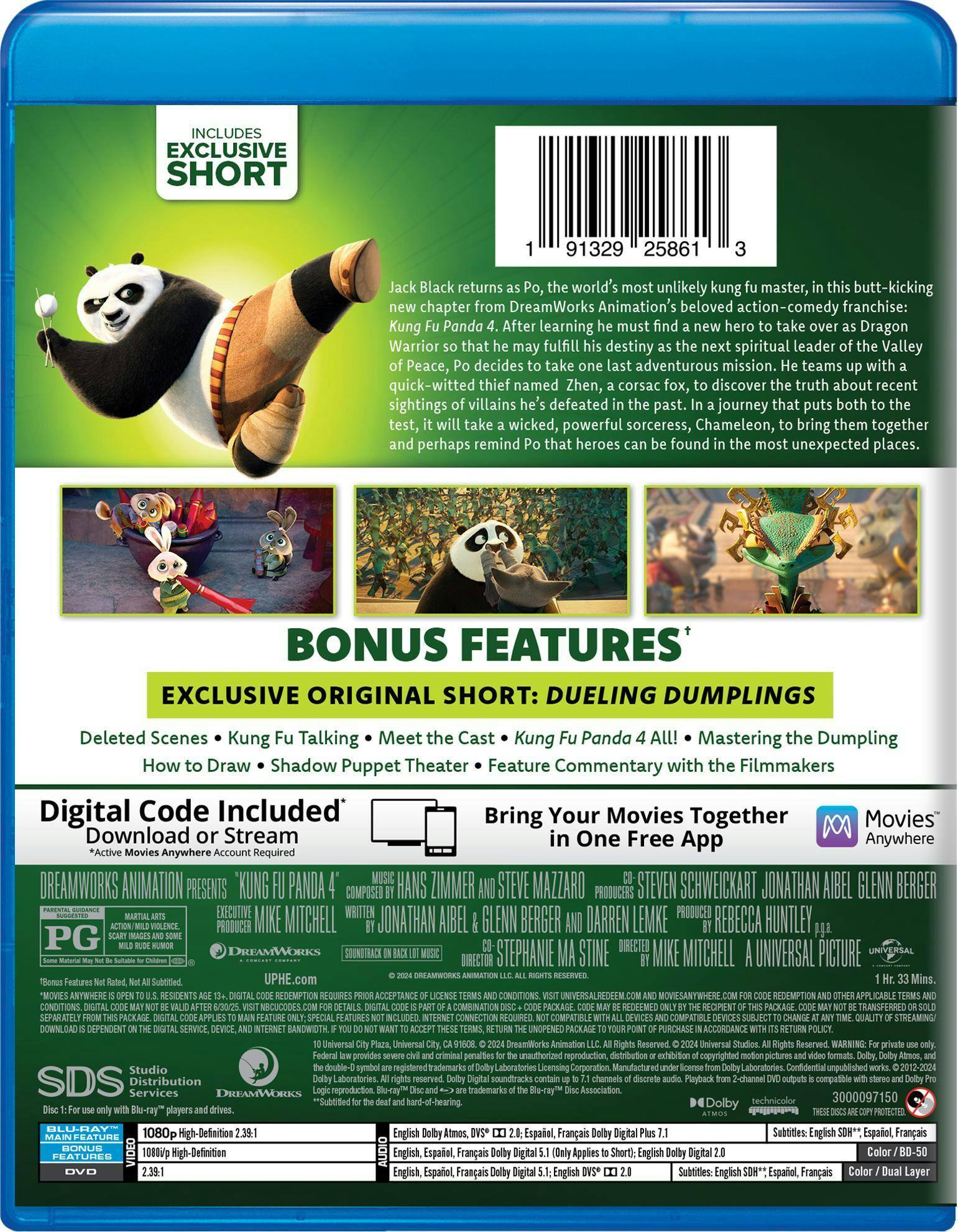 Back. Kung Fu Panda 4 (Blu-ray + DVD + Digital) [Blu-ray].