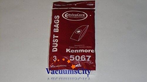 Genuine 1165W EnviroCore TECHNOLOGIES DUST BAGS Kenmore 3 5067 BAGS Bolsas VacuumsCity