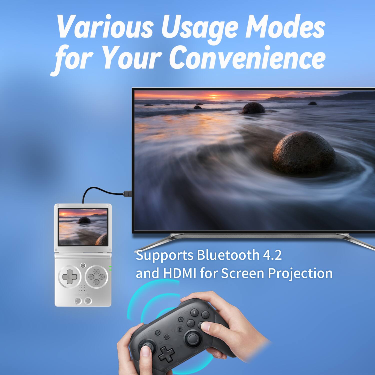 Various Usage Modes for Your Convenience

Supports Bluetooth 4.2 and HDMI for Screen Projection