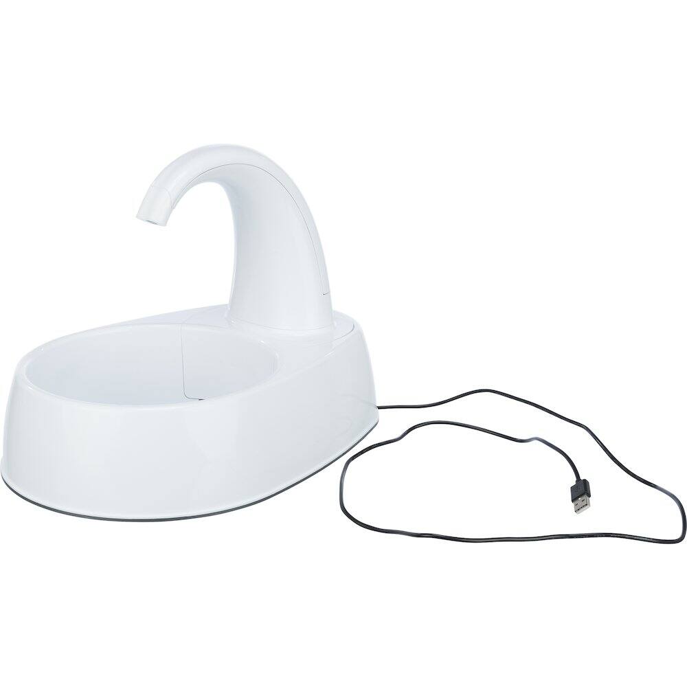 Alt View 5. TRIXIE - Curved Stream 84.5oz Drinking Fountain for Cats and Dogs - White.
