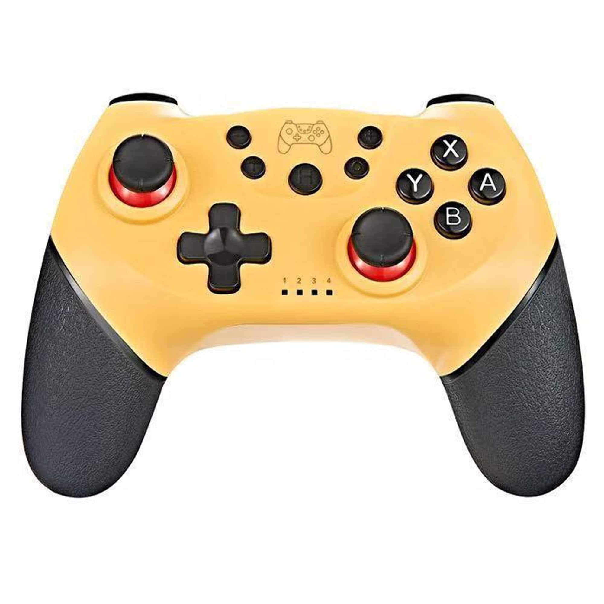 YONWAY - Wireless Bluetooth Gamepad, Game joystick Controller with 6-Gyro Axis and Dual Vibration for Switch Pro/Oled/Lite - Yellow
