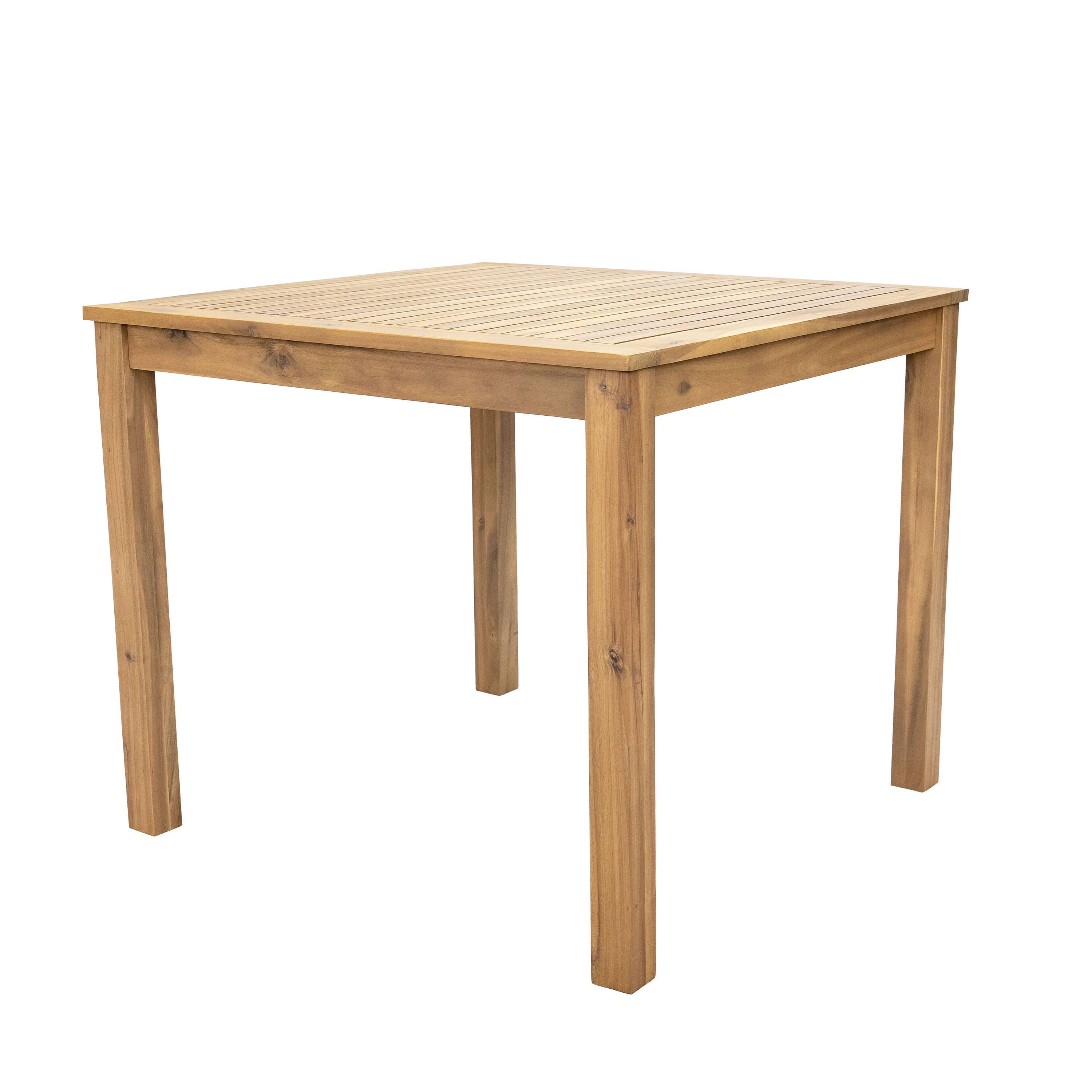 Front. Sunnydaze - Rodanthe Acacia Wood Outdoor Dining Table - Brown.