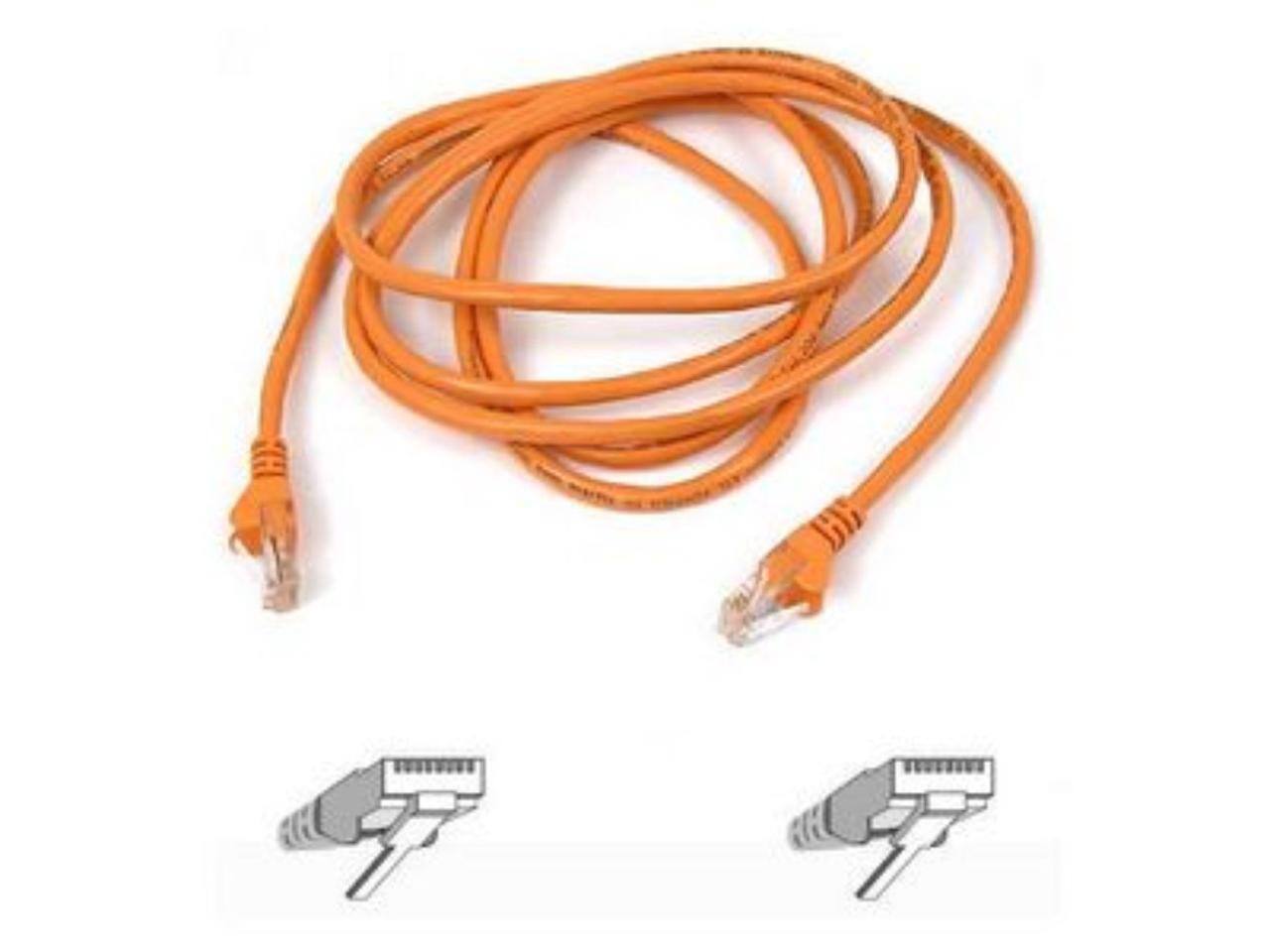 Front. Belkin - Belkin A3L791-03-ORG-S 3 ft. Cat 5E Orange Cat5e Network Cable (Orange).