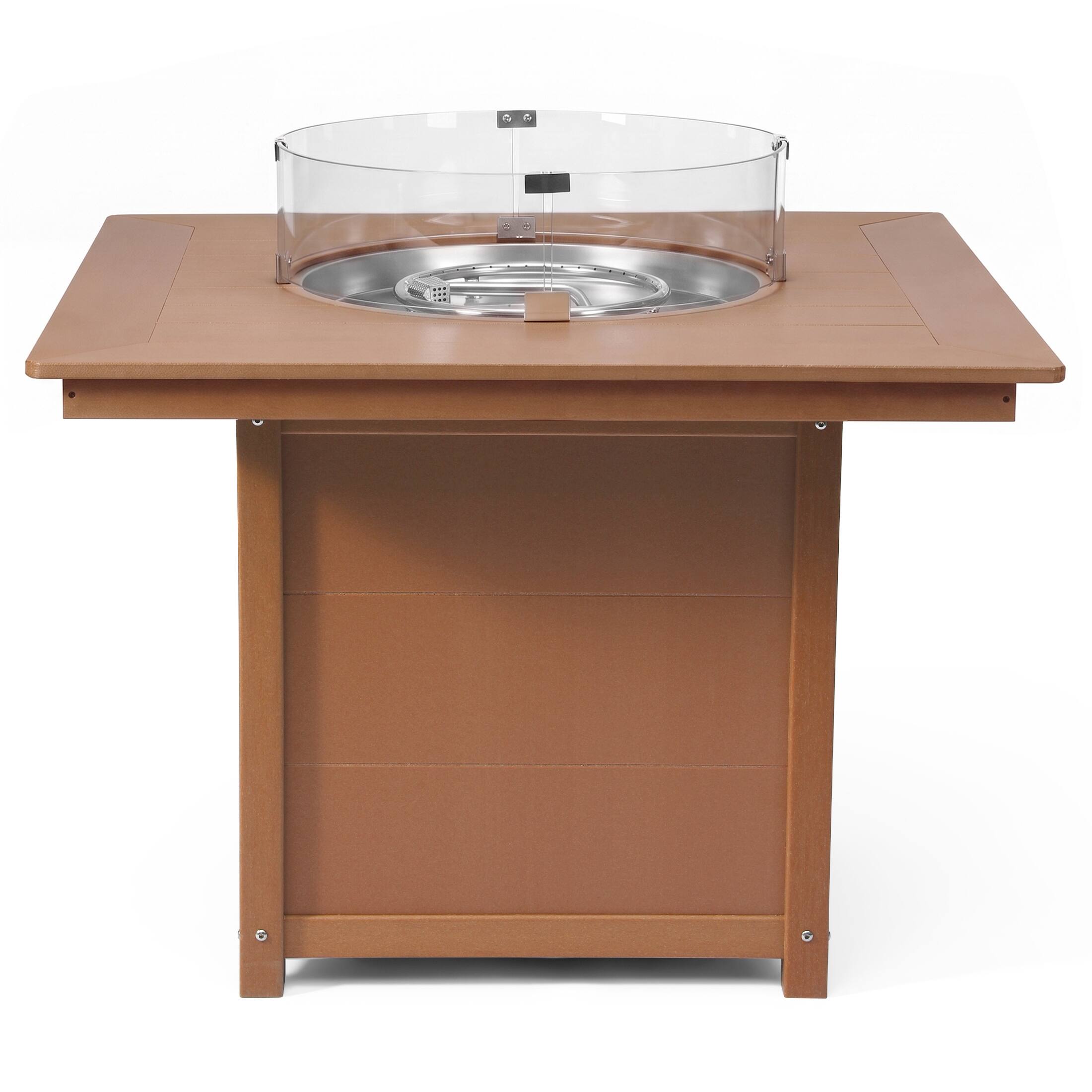 Back. WestinTrends - WestinTrends Helios Modern Outdoor Patio Propane 42" Square Fire Pit Table - Teak.