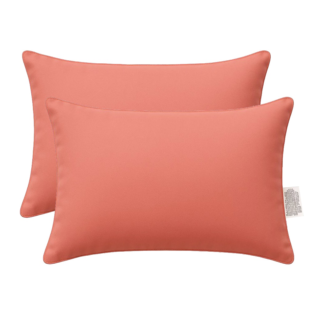 LuXeo - 2-Pack Indoor-Outdoor Throw Pillow/ Size:14" x 20" - Orange