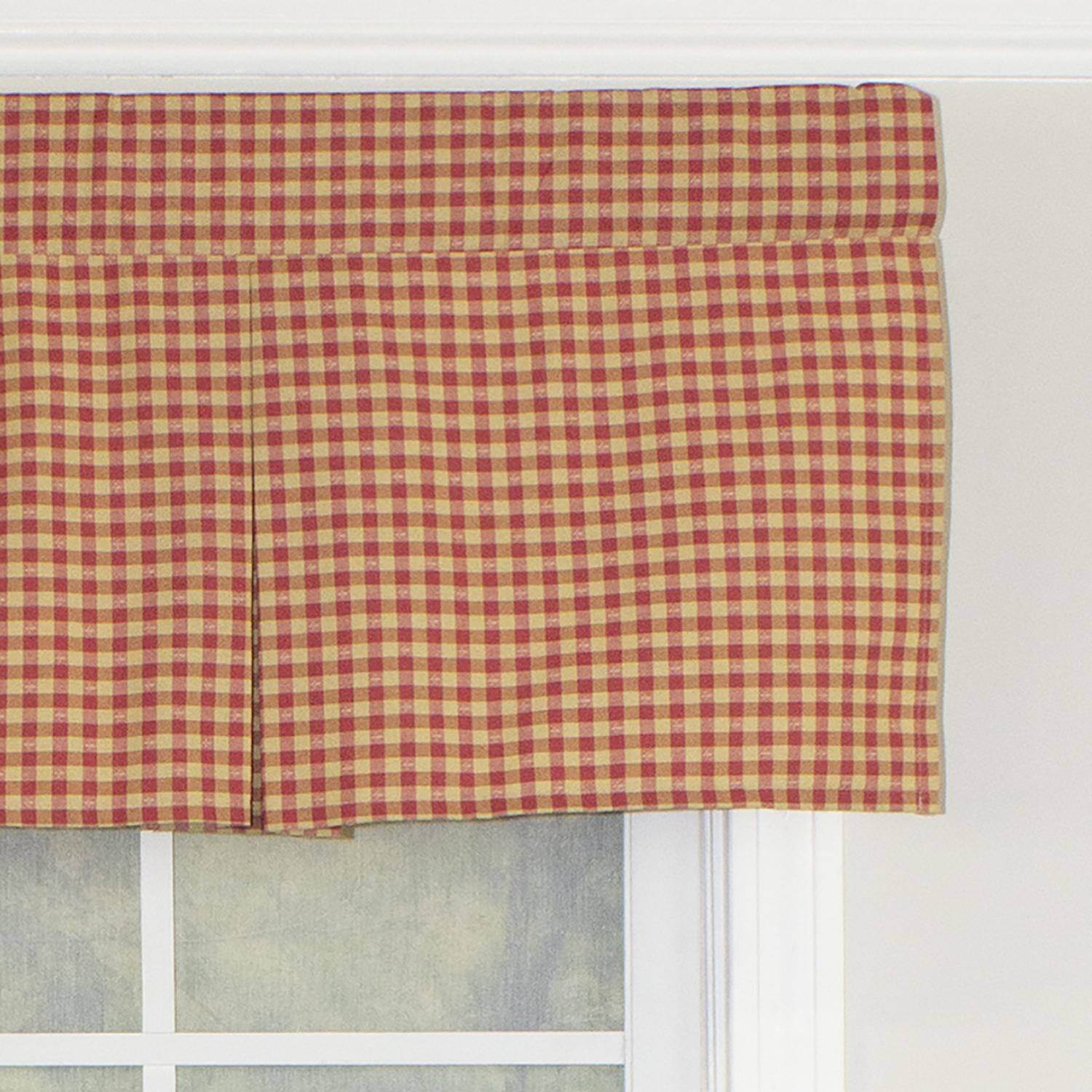 Left. RLF Home - RLF Home Le Fleur Pleated  100% Cotton with Fully Lined 3" Rod Pocket Valnance for Windows 42" x 15" Coral - Coral.